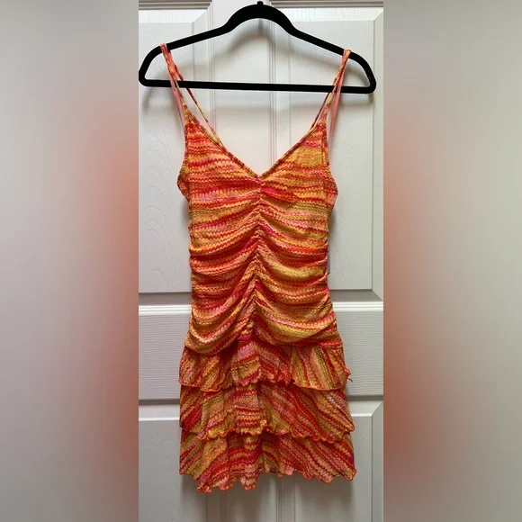🧡 NWT! Orange Lettuce Trim Dress - Picture 5 of 7